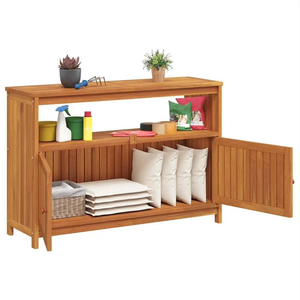 Garden Console Table 110x35x75cm Outdoor Storage Furniture Solid Wood Acacia