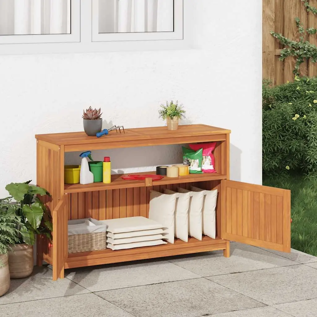 Garden Console Table 110x35x75cm Outdoor Storage Furniture Solid Wood Acacia