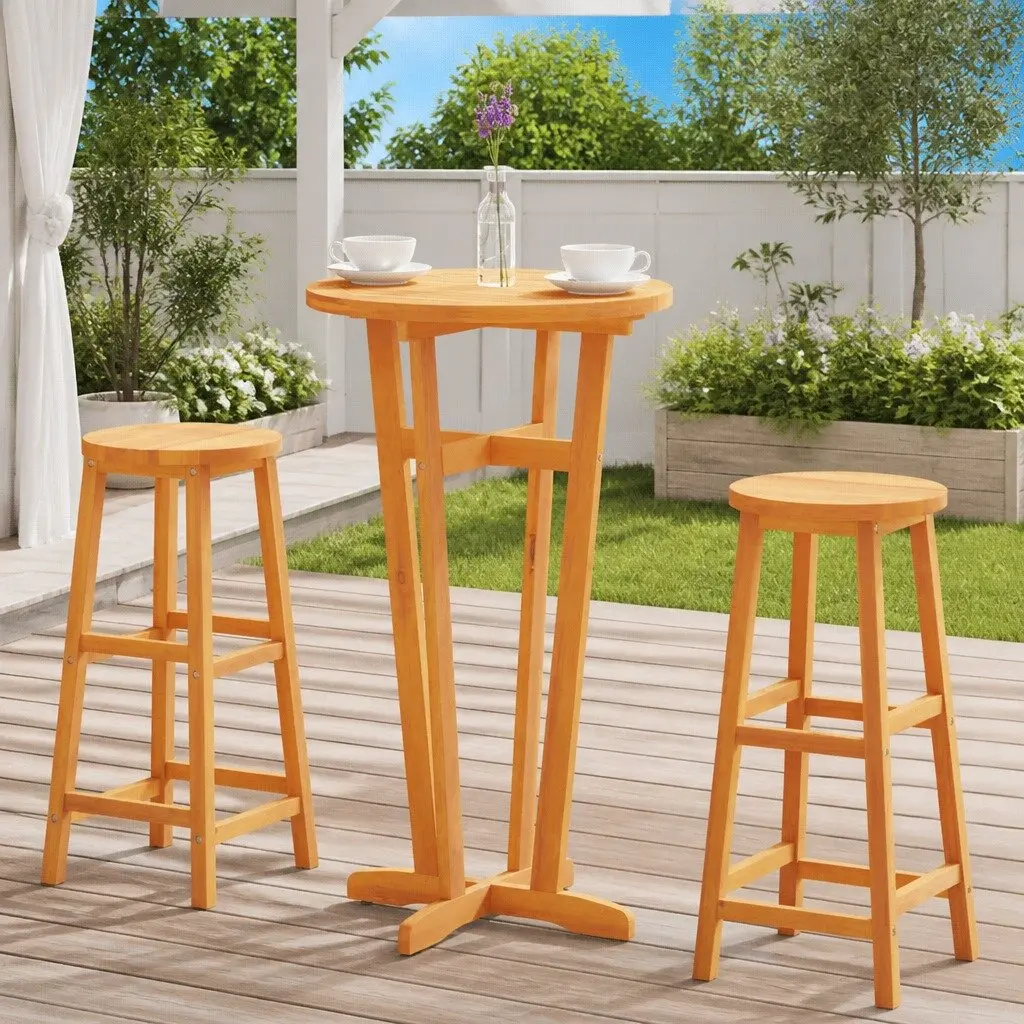 Garden Bar Table High Top Ø60x105cm Solid Acacia Wood Brown