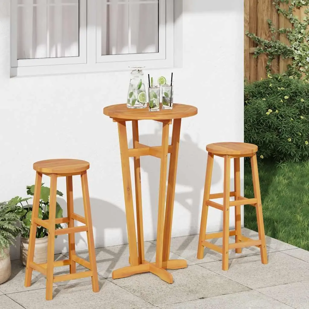Garden Bar Table High Top Ø60x105cm Solid Acacia Wood Brown