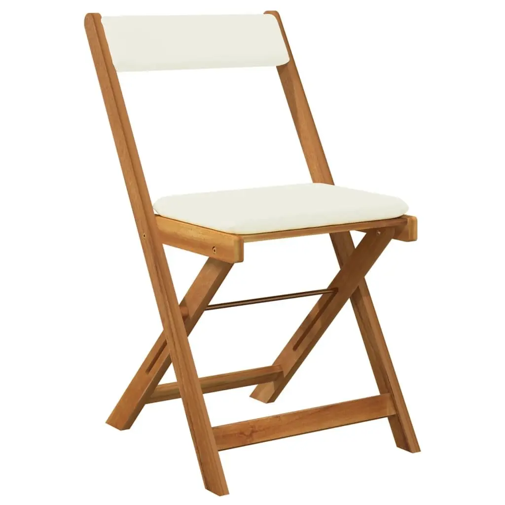 3 Piece Folding Bistro Set Solid Acacia Wood Garden Dining Furniture