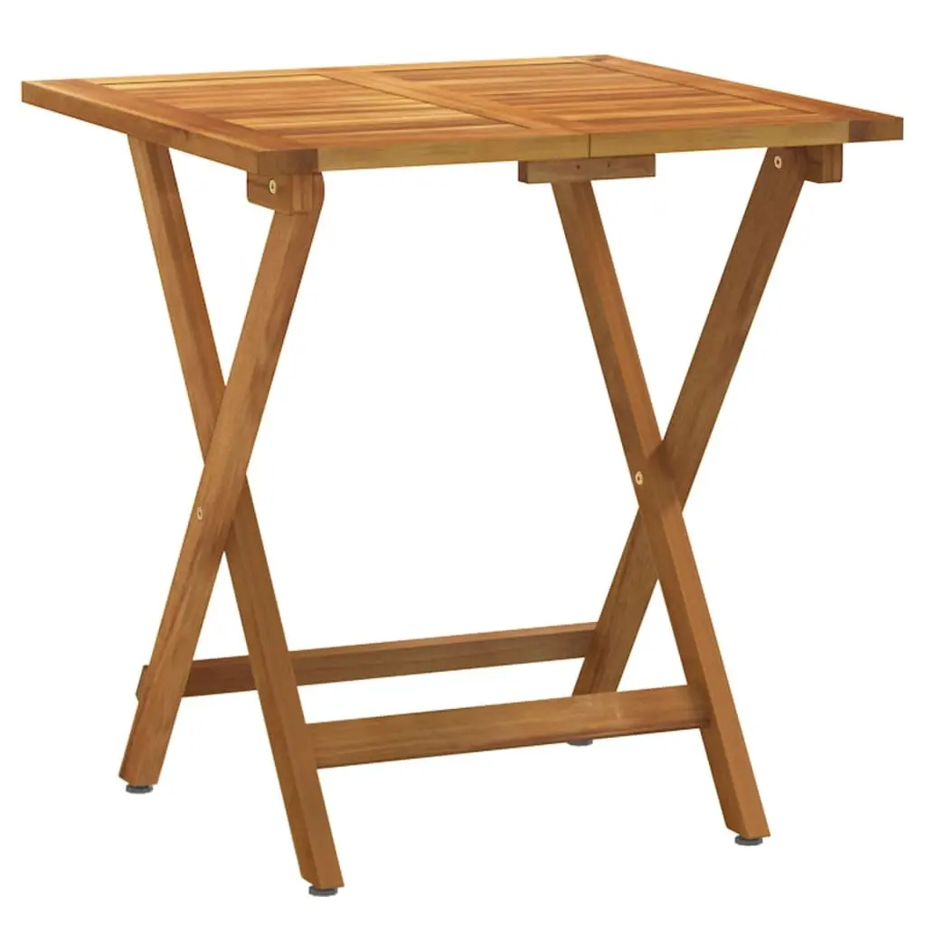 3 Piece Folding Bistro Set Solid Acacia Wood with Cushions Outdoor Garden Dining Furniture