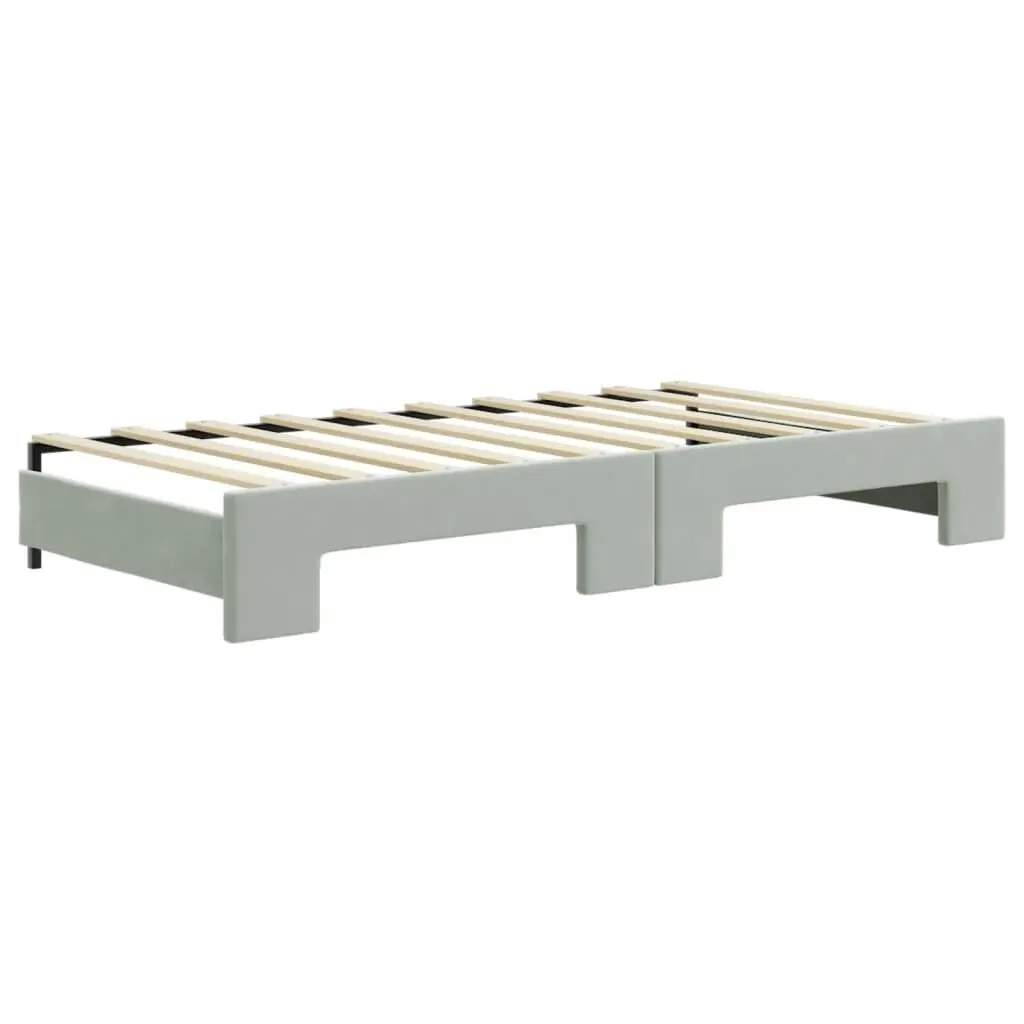 Daybed with Trundle and Drawers Storage Sofa Bed Grey 90x190 cm Guest