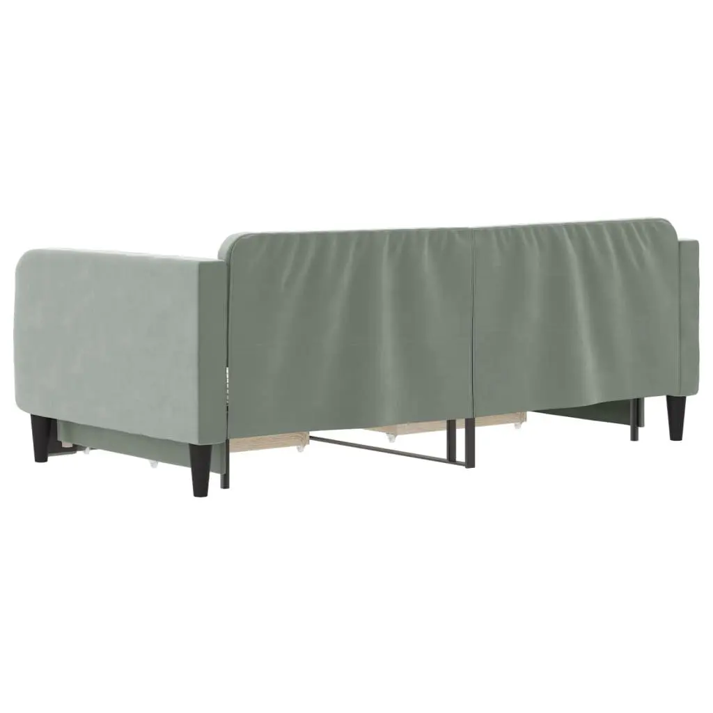 Daybed with Trundle and Drawers Storage Sofa Bed Grey 90x190 cm Guest