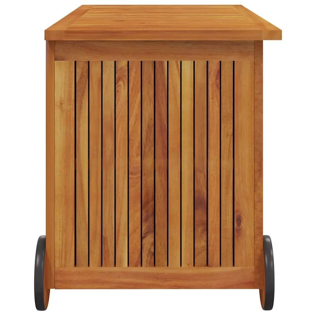 Garden Storage Box Wheels 90x50x58 cm Outdoor Wooden Furniture Deck Patio Acacia