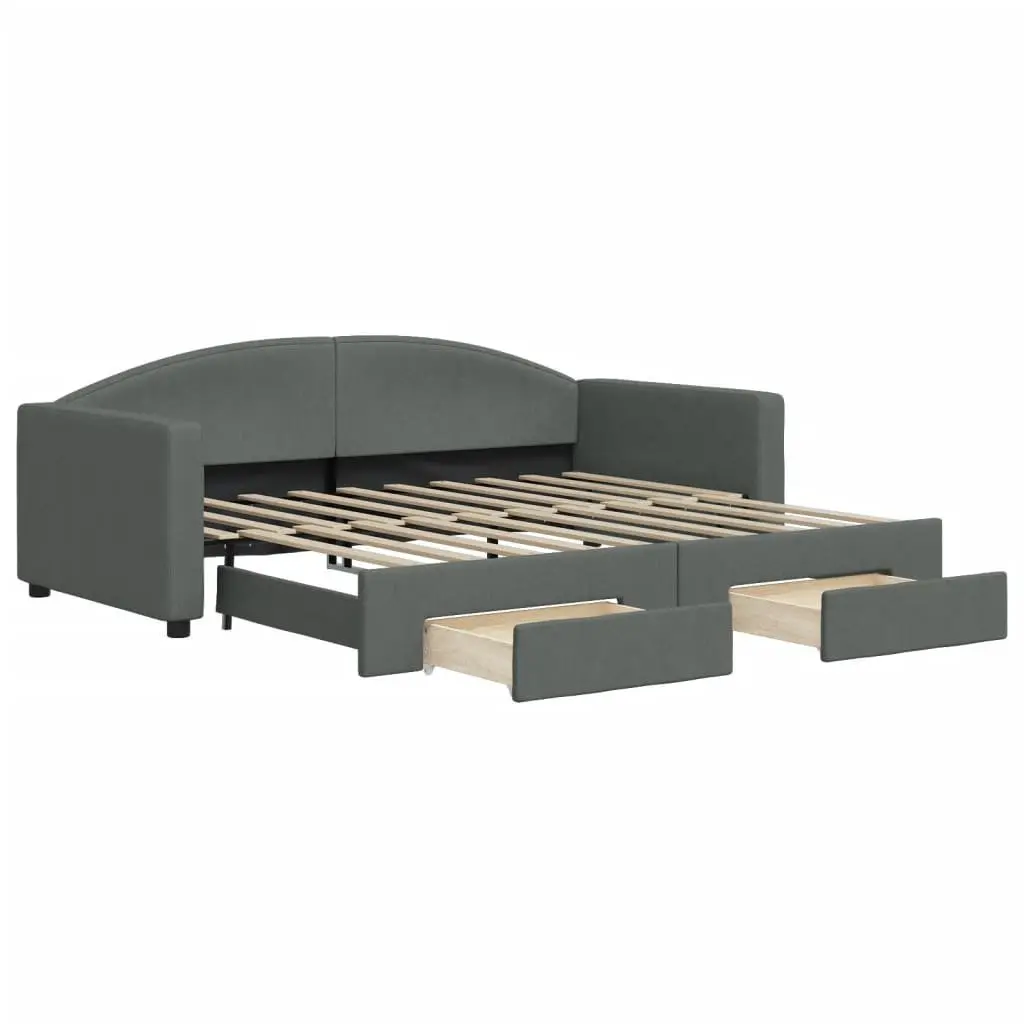 Daybed with Trundle and Storage Drawers Grey