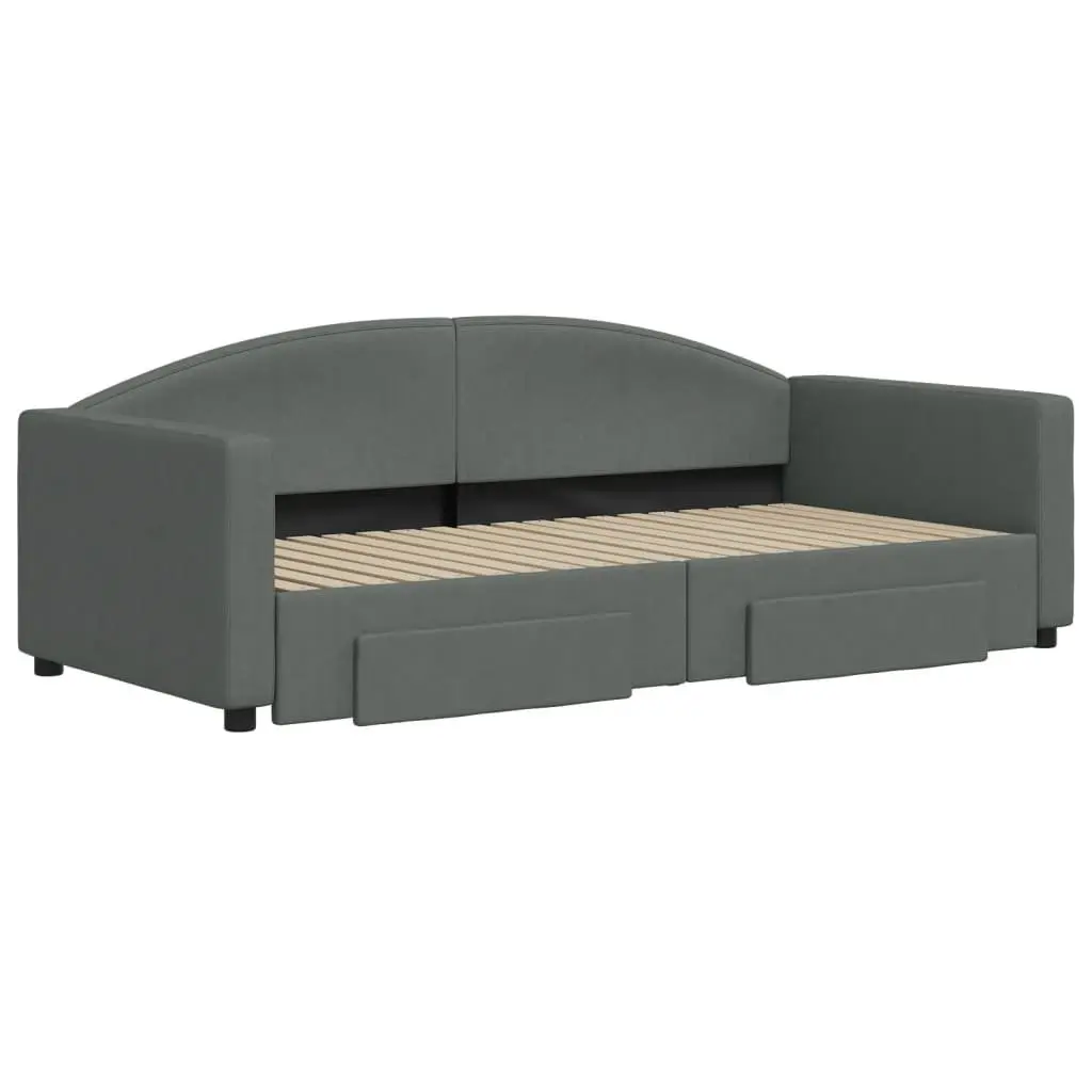 Daybed with Trundle and Storage Drawers Grey