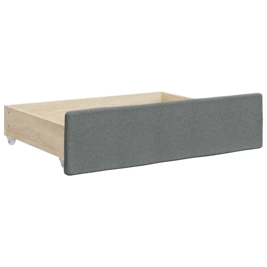 Daybed with Trundle and Storage Drawers Grey