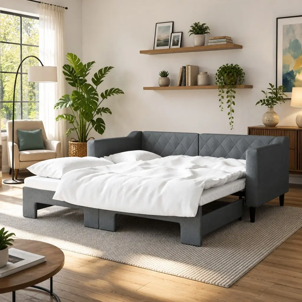 Grey Daybed with Trundle
