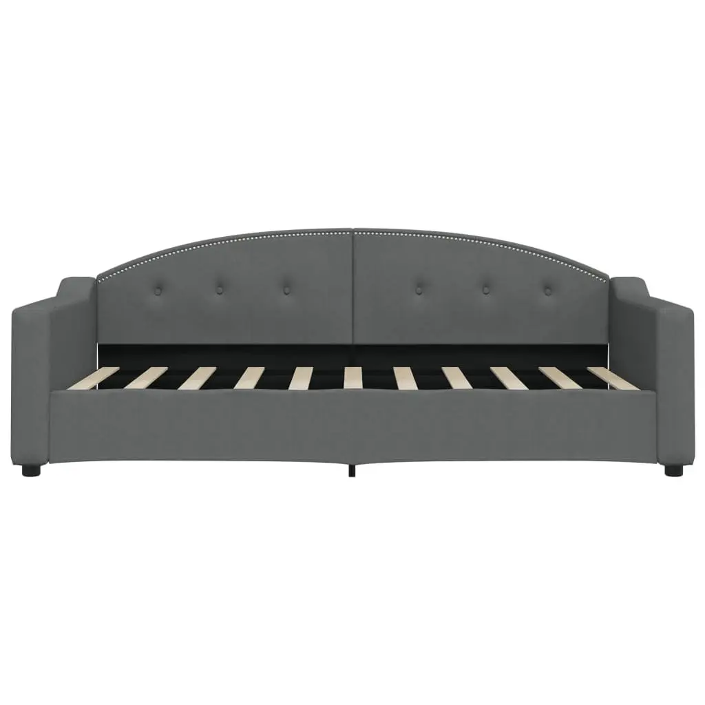 Daybed with Trundle and Storage Drawers Grey 90x190 cm