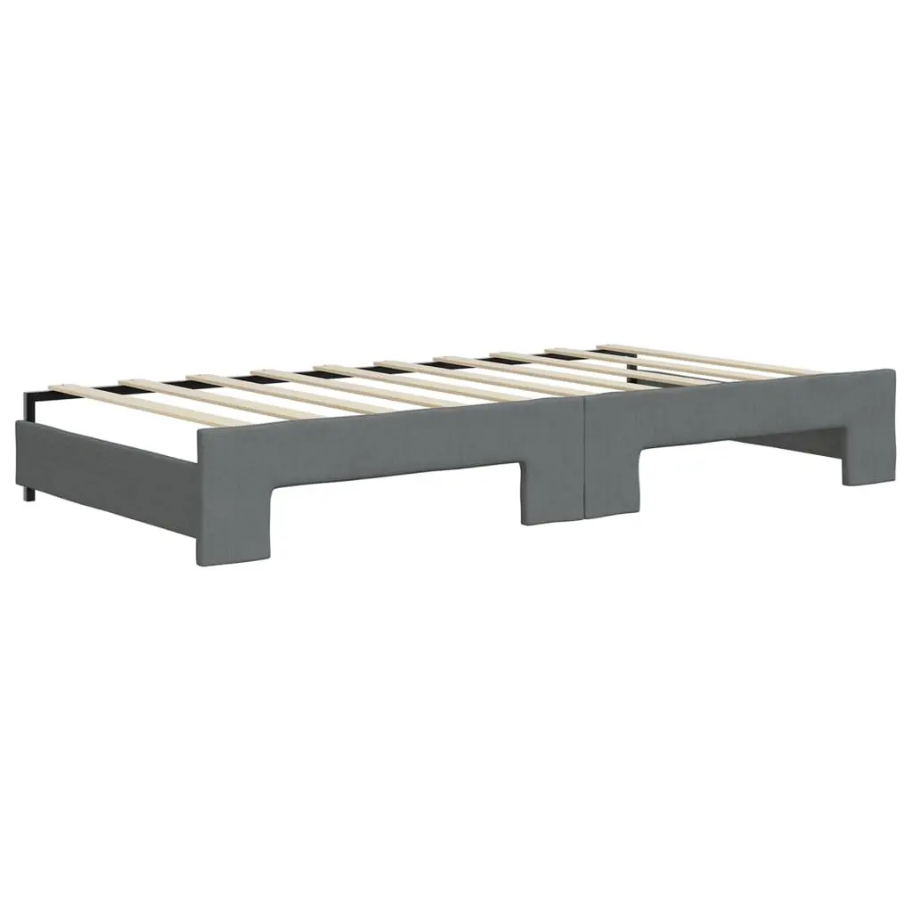 Daybed with Trundle and Storage Drawers Grey 90x190 cm