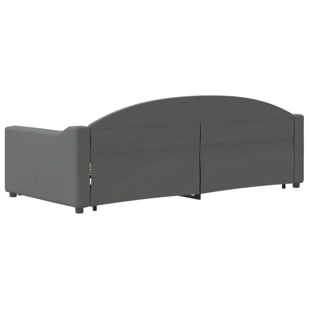 Daybed with Trundle and Storage Drawers Grey 90x190 cm