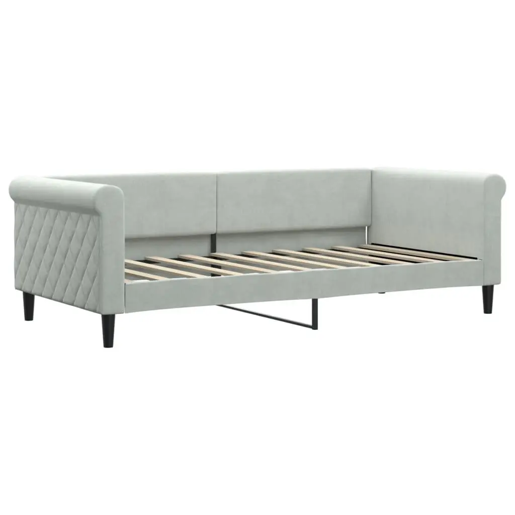 Daybed with Trundle and Storage Drawers Grey 90x190 cm Sofa Bed Frame