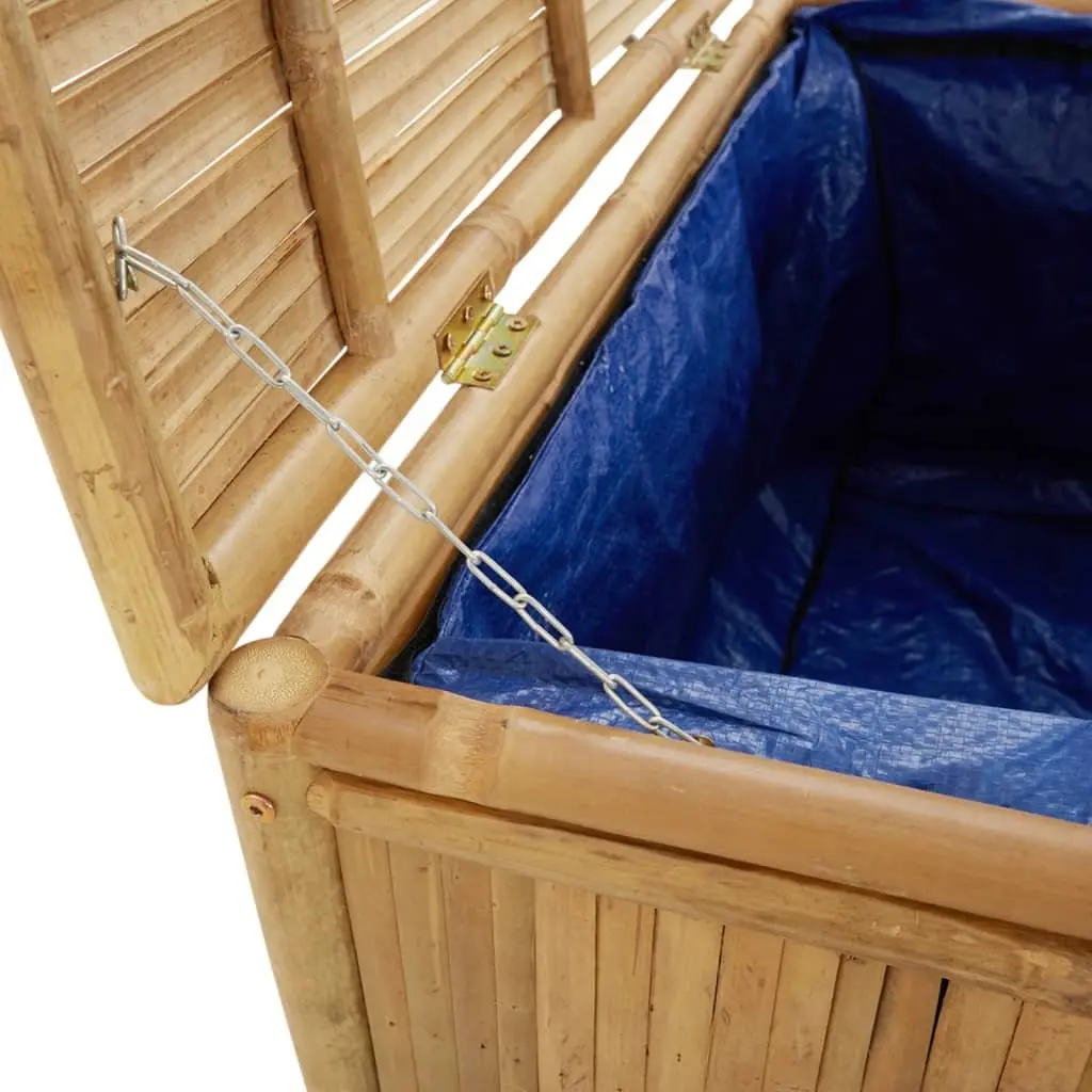 Bamboo Storage Box Outdoor Garden Chest Bench Brown 60x52x55cm