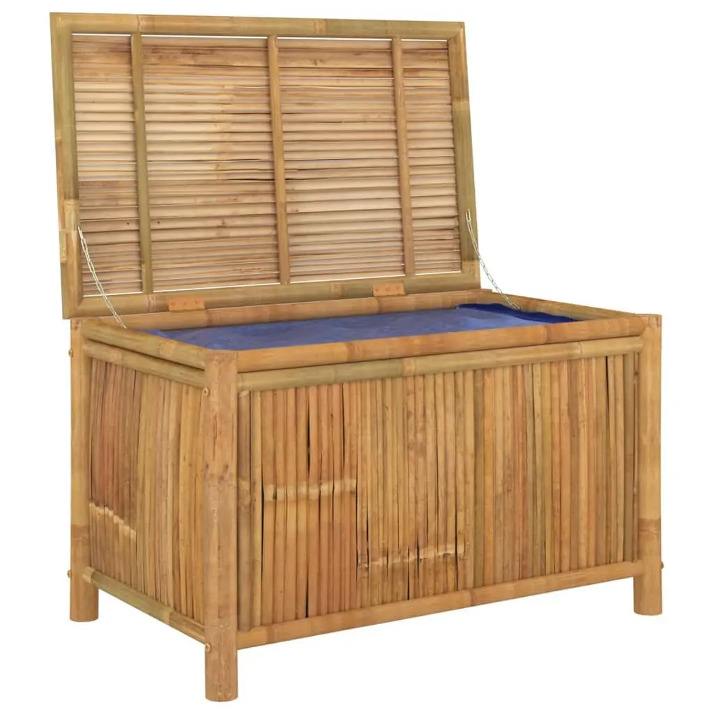 Bamboo Garden Storage Bench 90x52x55cm Outdoor Chest Brown