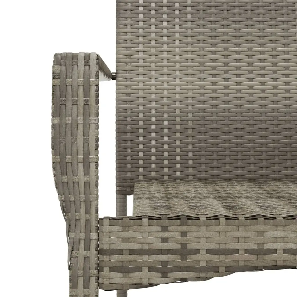 Outdoor Garden Chairs Grey Poly Rattan 2 Piece Seating with Cushions