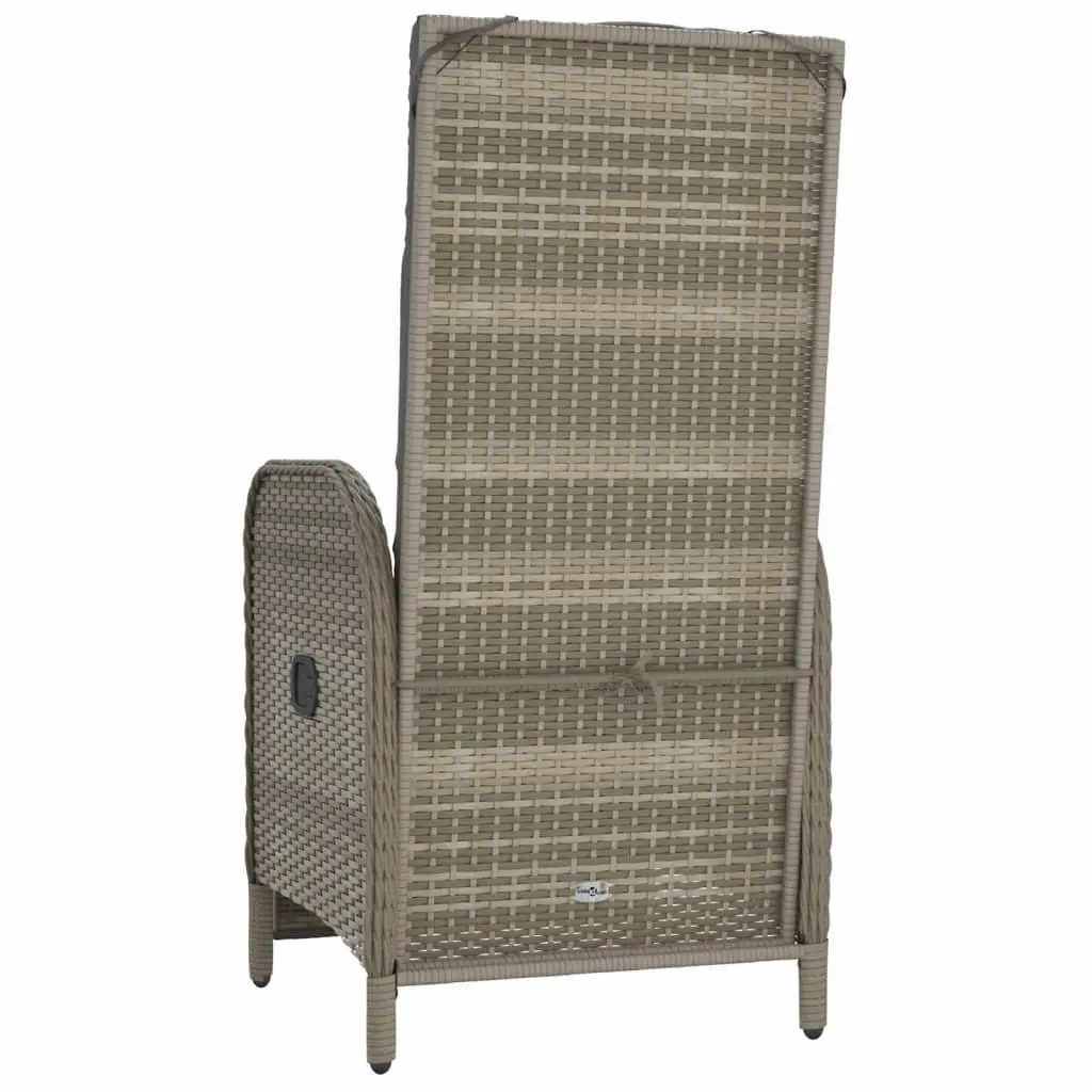 Outdoor Reclining Chairs Adjustable Backrest and Footrest 2 pcs Set Grey
