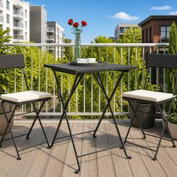 Friendly Black Folding Bistro Table - Perfect for Your Space
