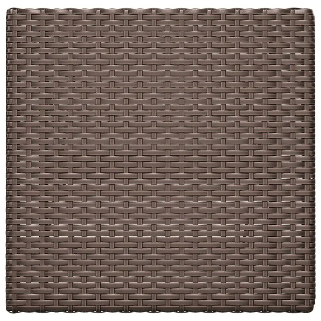 Folding Bistro Table Brown Outdoor Garden Patio Furniture Poly Rattan Steel 55 x 54 x 71 cm