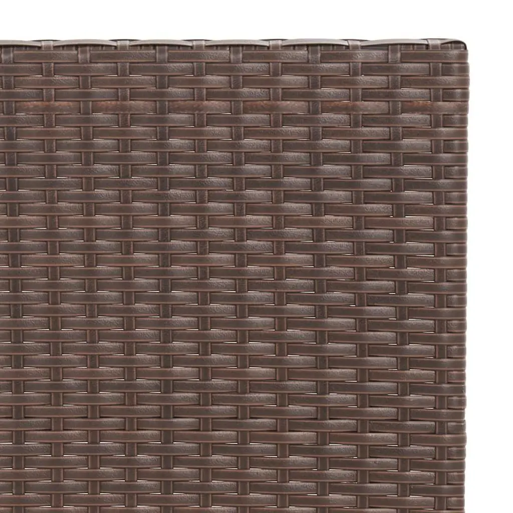 Folding Bistro Table Brown Outdoor Garden Patio Furniture Poly Rattan Steel 55 x 54 x 71 cm