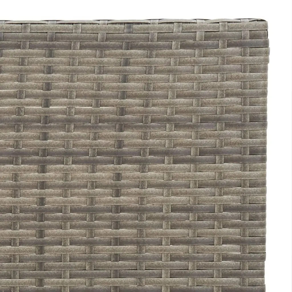 Folding Bistro Set Grey Poly Rattan 3 Piece Outdoor Garden Patio Dining Table