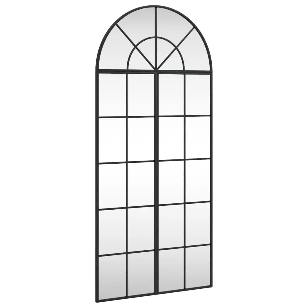 Wall Mirror Minimalist Black Arch Iron Frame 60x130 cm