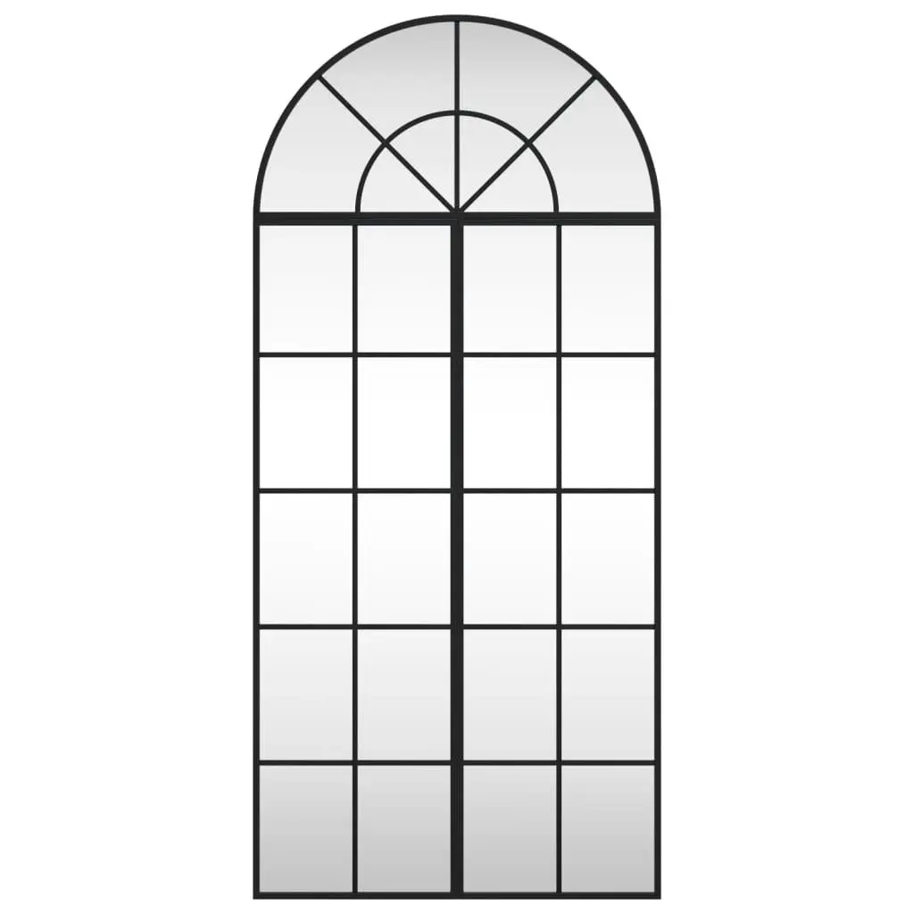 Wall Mirror Minimalist Black Arch Iron Frame 60x130 cm