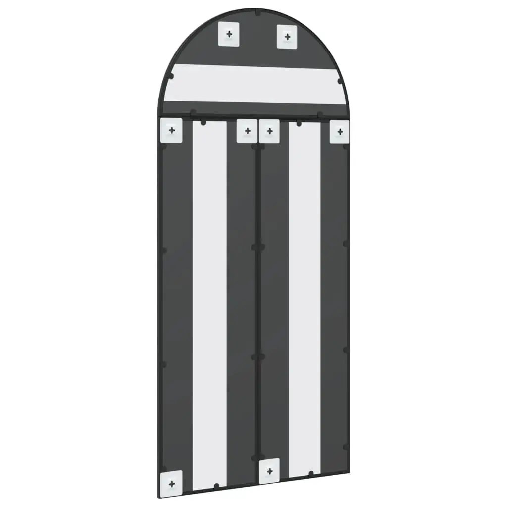 Wall Mirror Minimalist Black Arch Iron Frame 60x130 cm
