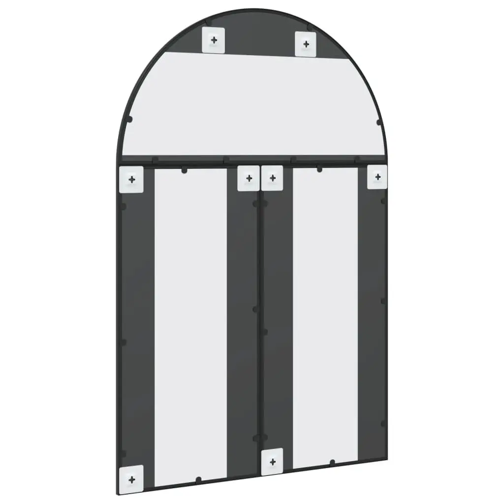 Arch Wall Mirror Black Powder-Coated Iron Frame 80x120 cm