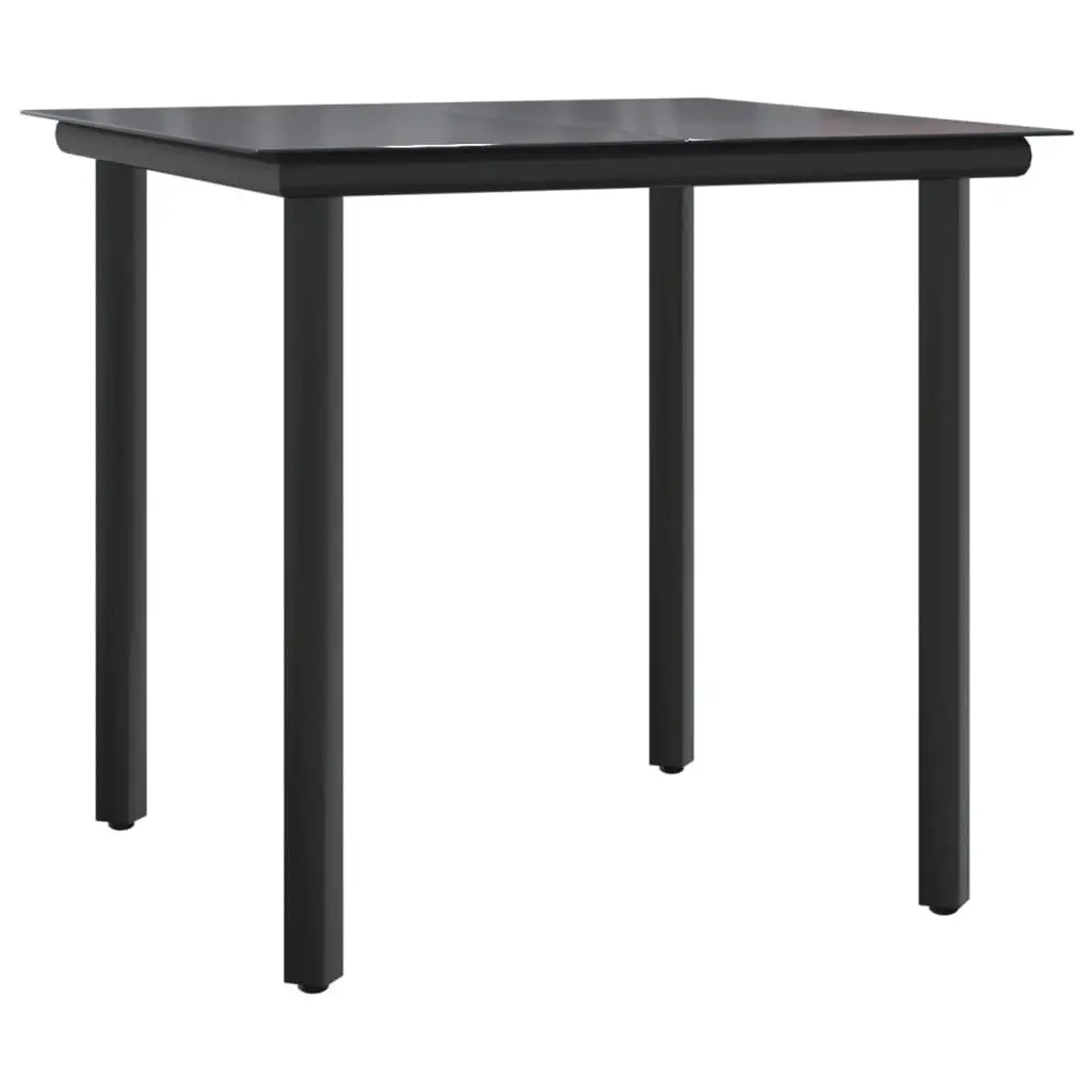 Garden Dining Set 3 Piece Black Steel Textilene Armchairs
