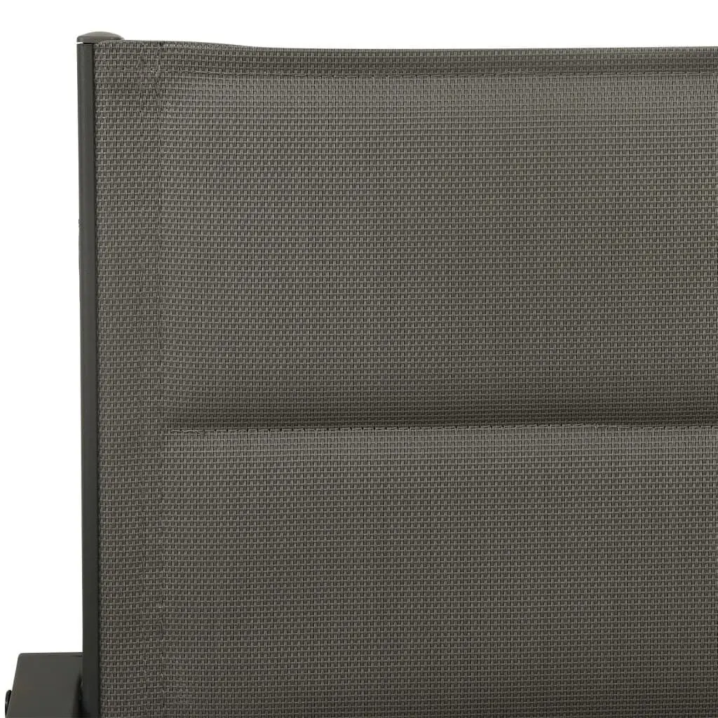 Outdoor Furniture Set 3 Piece Black Steel Frame Textilene Chairs with Glass Table for Patio Dining