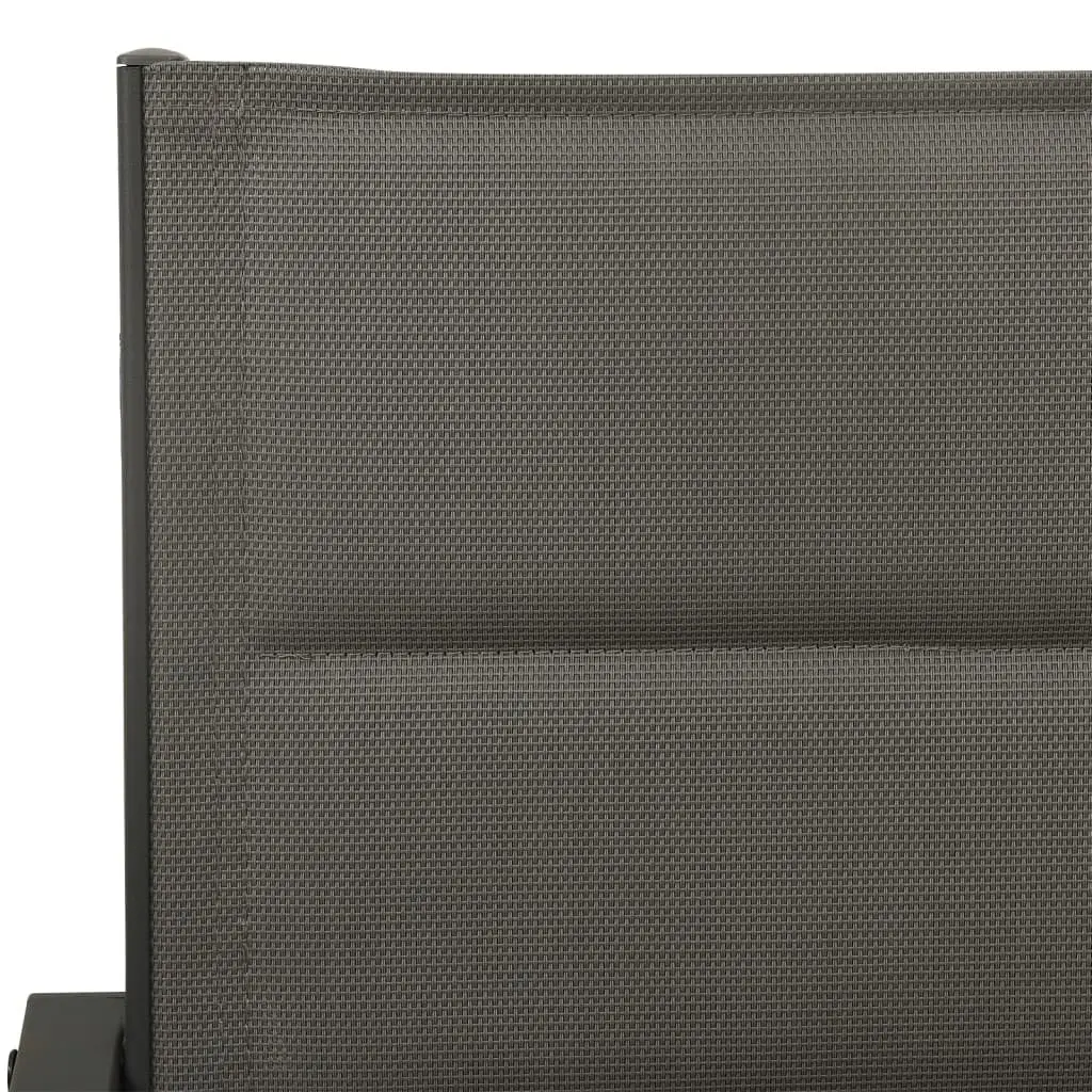 Outdoor Garden Dining Set 5 Piece Black Steel Textilene Chairs Table