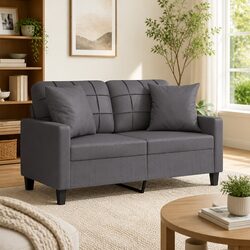 Add a Grey Faux Leather 2-Seater Sofa to Your Home