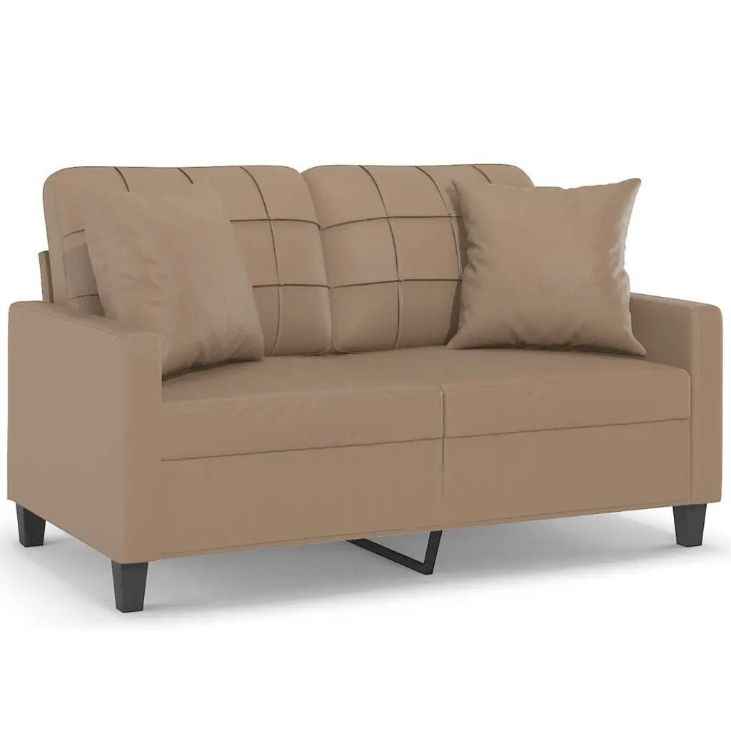 2-Seater Sofa Modern Lounge Brown Faux Leather 120cm