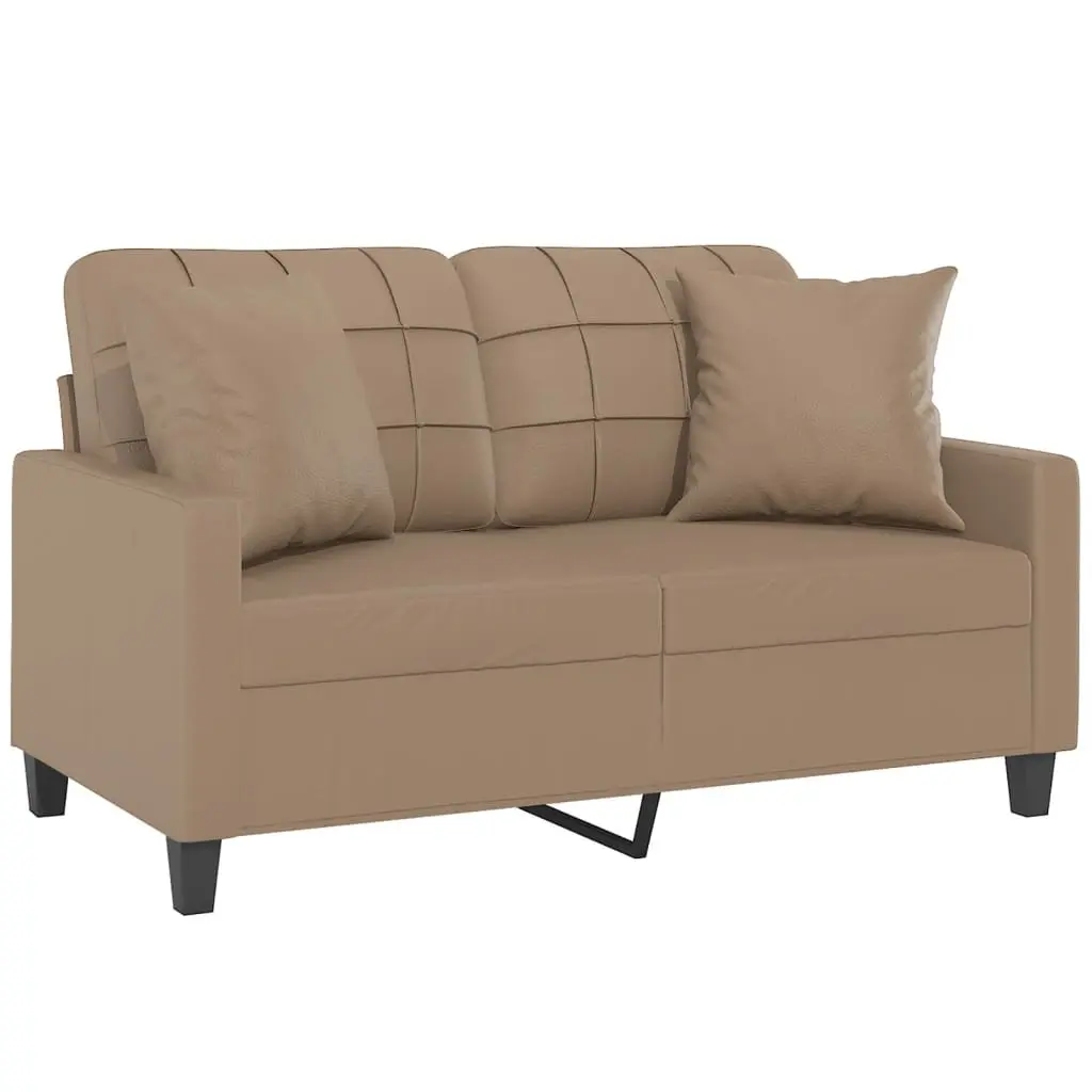 2-Seater Sofa Modern Lounge Brown Faux Leather 120cm