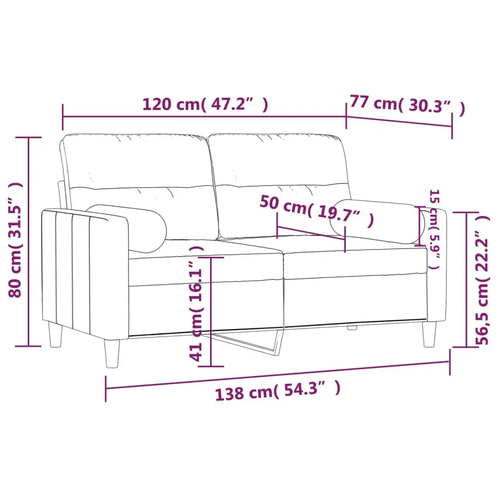Light Grey 2-Seater Sofa