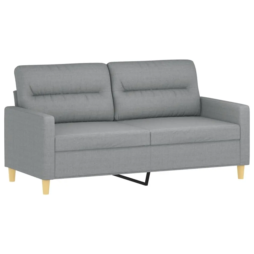 Grey 2-Seater Sofa with Decorative Pillows