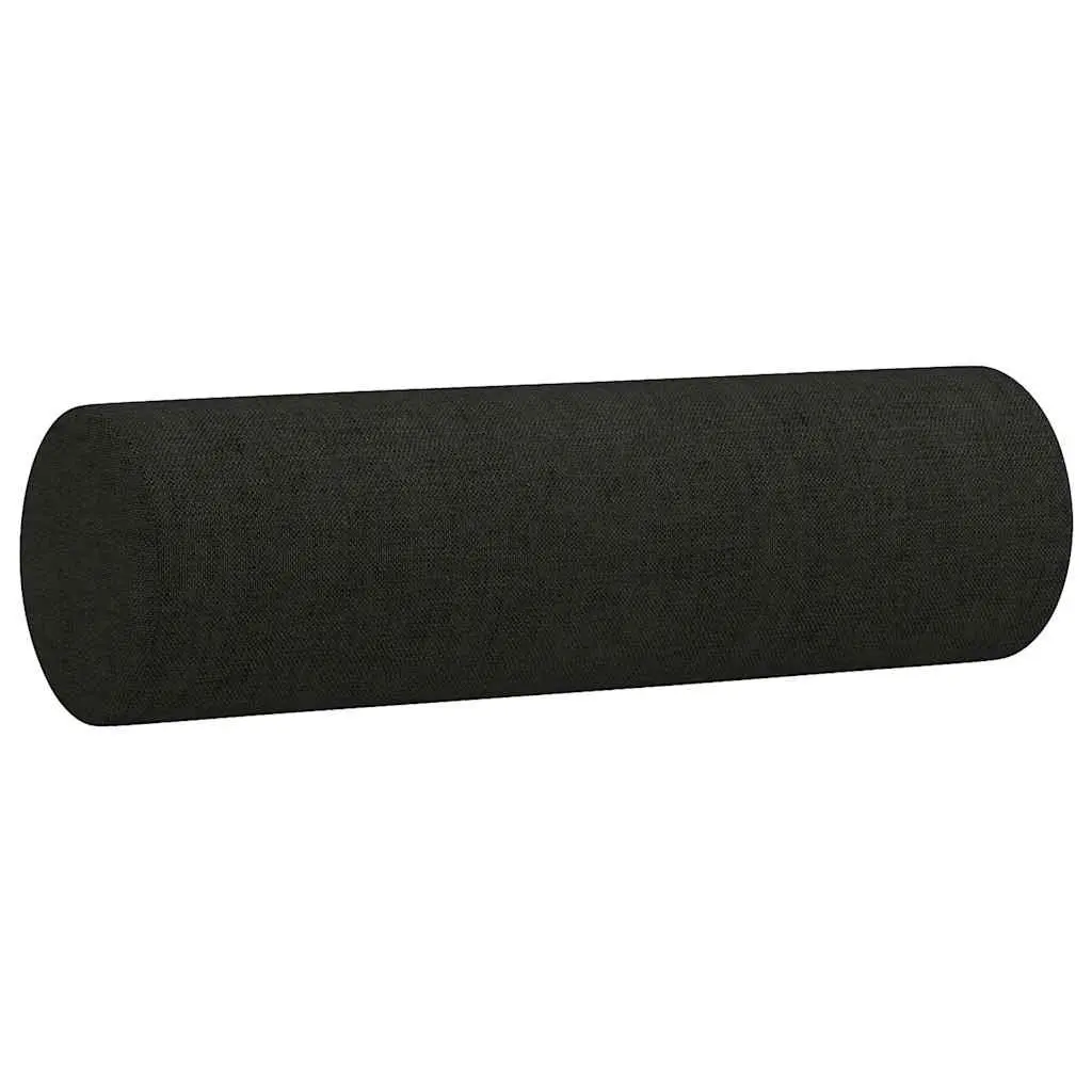 2-Seater Sofa Modern Black 140cm Fabric Couch with Throw Pillows