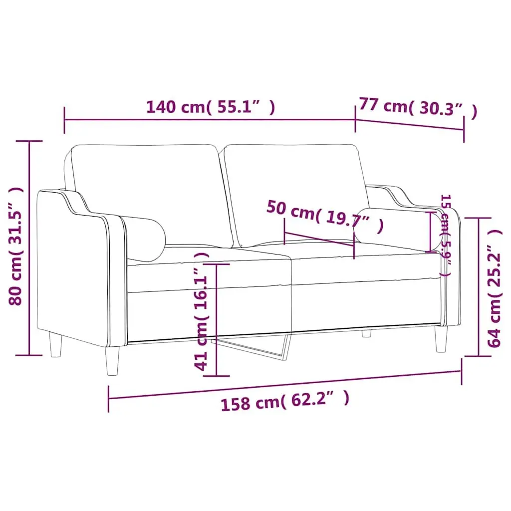 Black 2-Seater Sofa