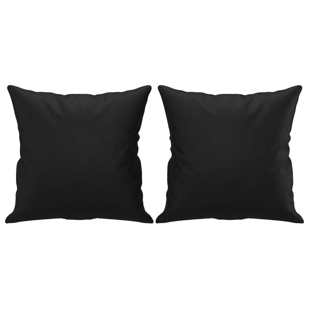Black Faux Leather 2-Seater Sofa
