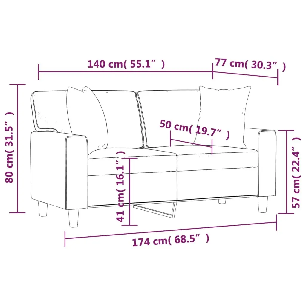 Brown 2-Seater Sofa