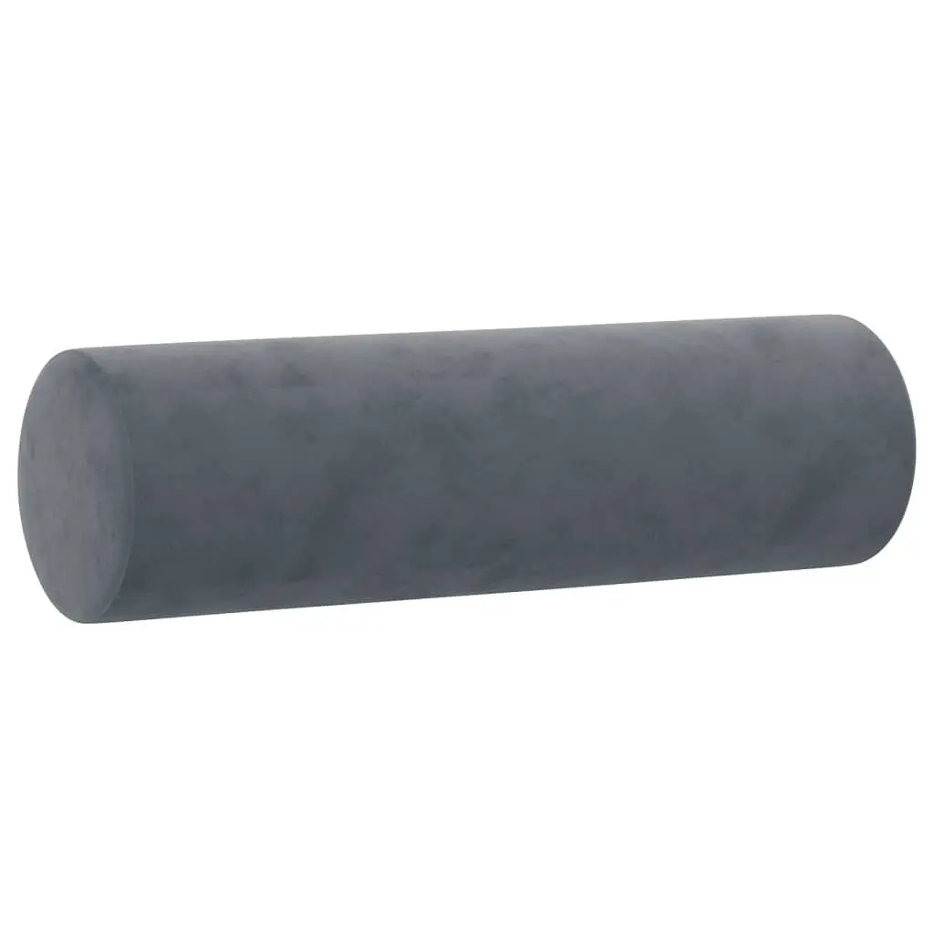3-Seater Sofa Grey Velvet Modern Living Room Lounge Couch with Throw Pillows