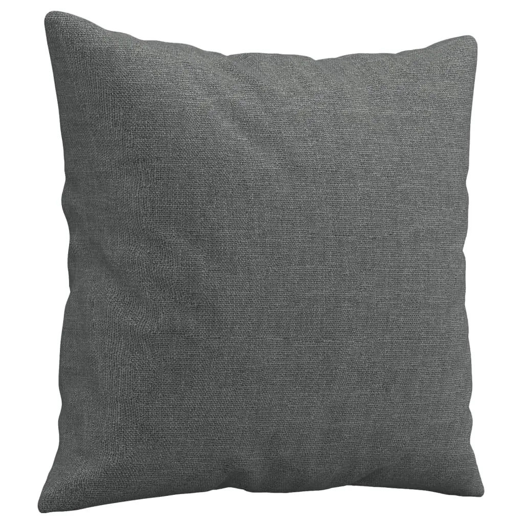 3-Seater Sofa Modern Dark Grey 180cm Fabric Couch with Throw Pillows