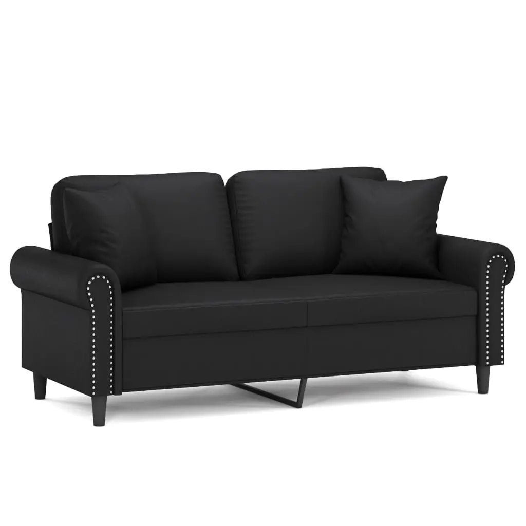 2-Seater Sofa with Throw Pillows