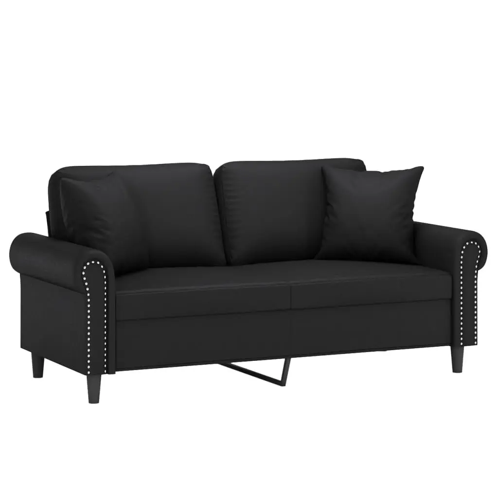 2-Seater Sofa with Throw Pillows