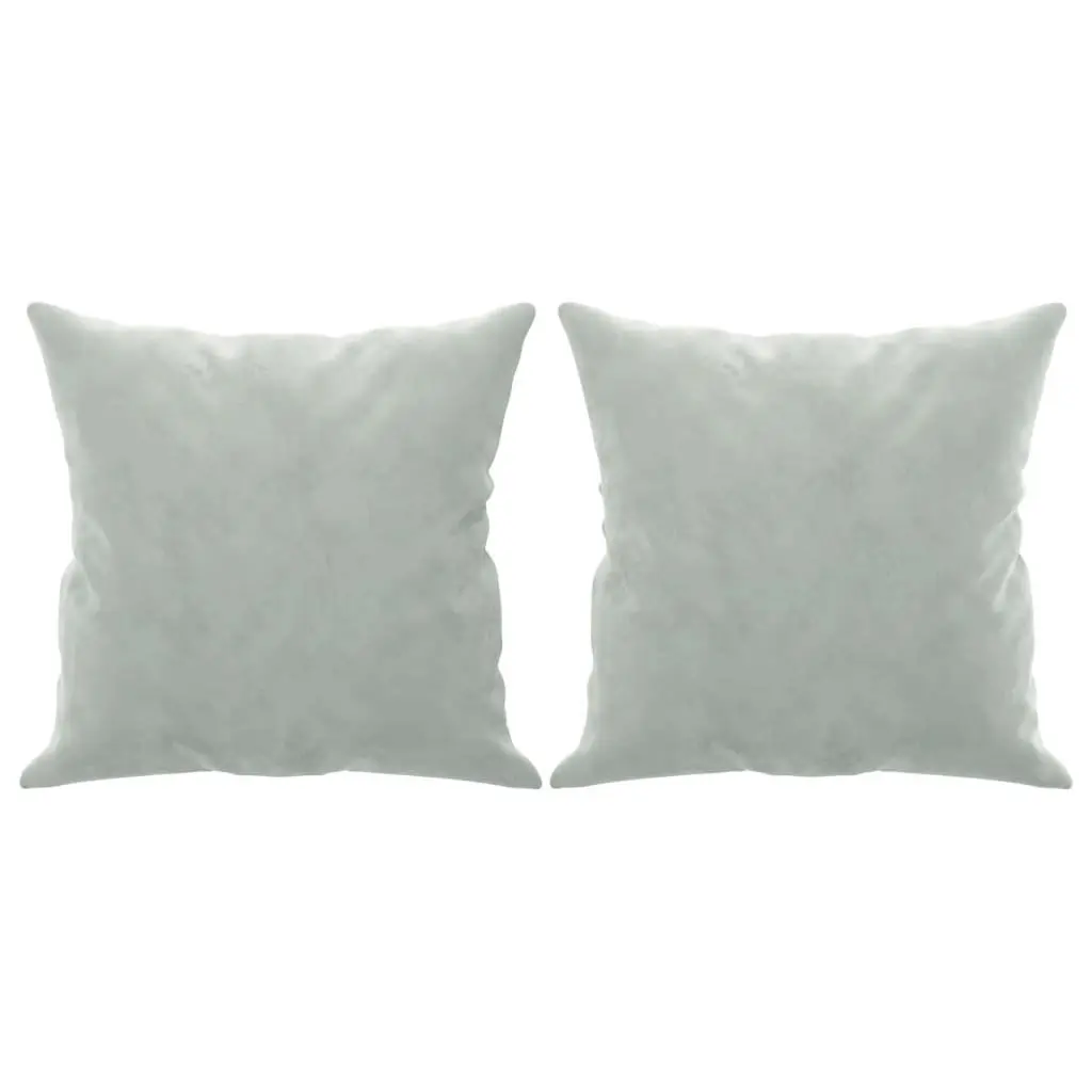 ModernGreyVelvet2SeaterLoungeSofa120cmwithDecorativeThrowPillows