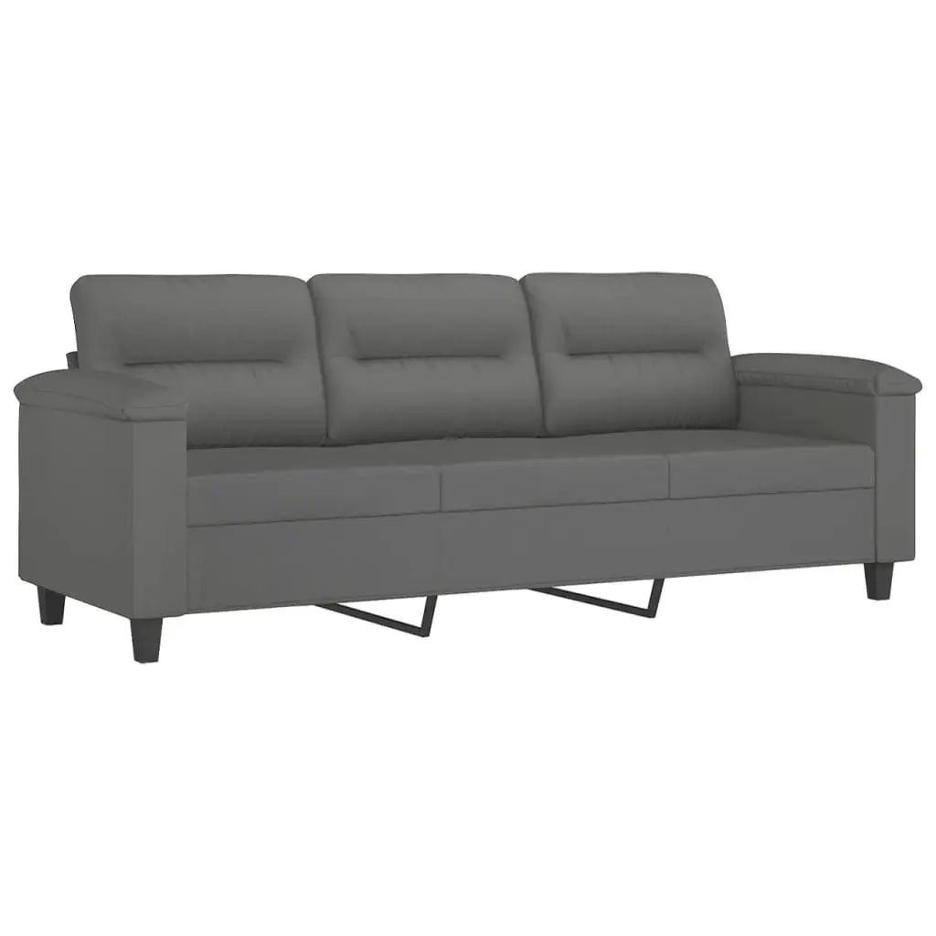 3-Seater Sofa in Grey with Pillows