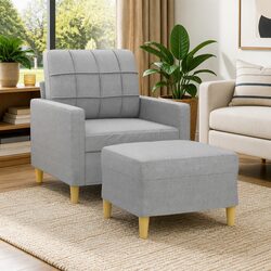 Your New Grey Sofa Chair with Footstool for Relaxing