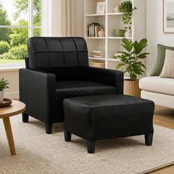 Friendly Sofa Chair with Footstool for Your Cozy Space
