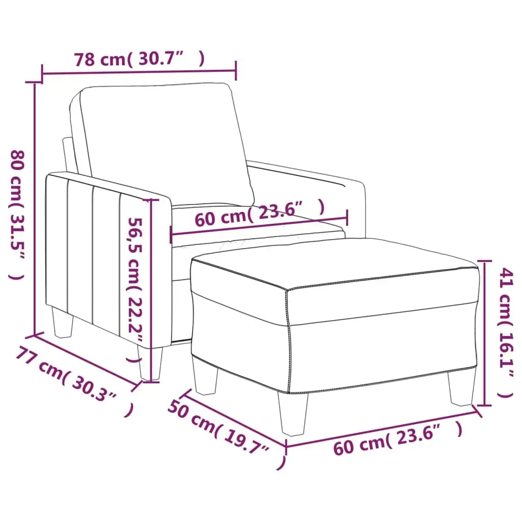Sofa Chair and Footstool Duo